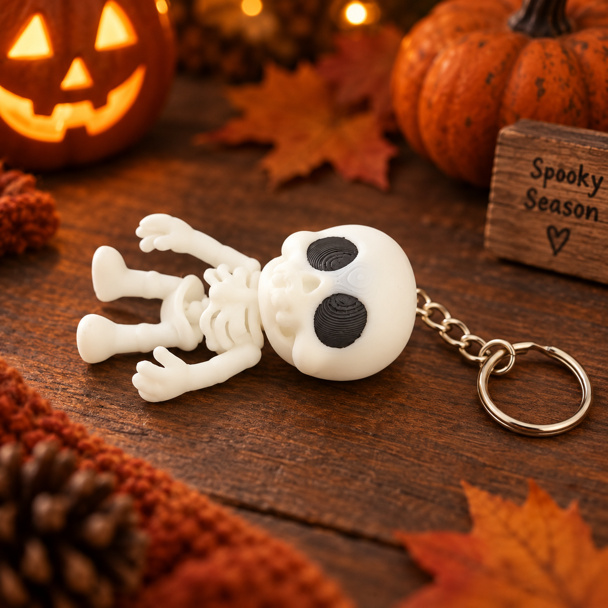 Halloween Flexi Skelett Schlüsselanhänger
