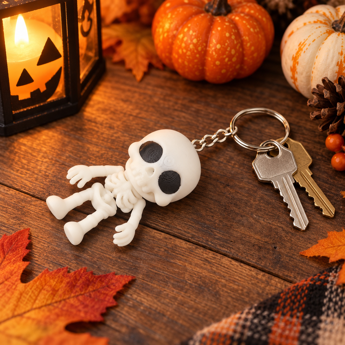 Halloween Flexi Skelett Schlüsselanhänger