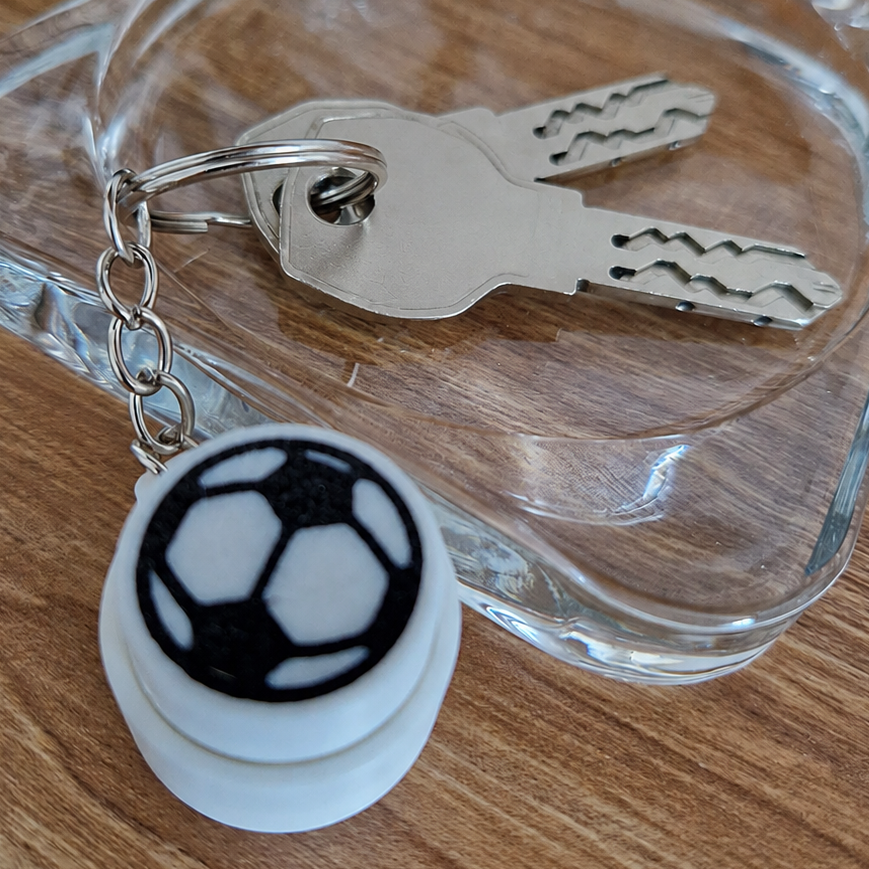 Klickbarer Anti-Stress-Schlüsselanhänger Fußball
